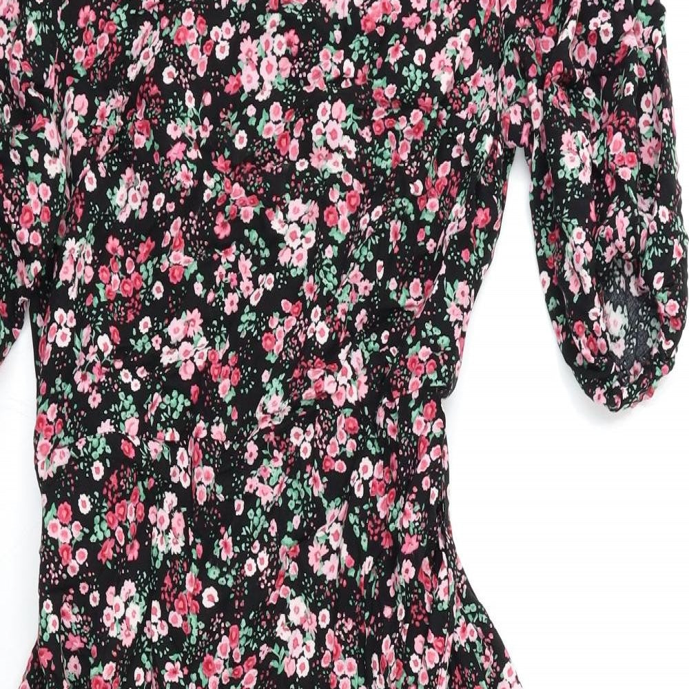 New Look Womens Multicoloured Floral  Wrap Dress  Size 12