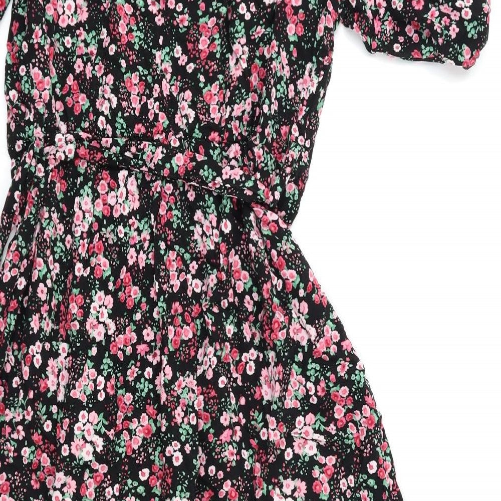 New Look Womens Multicoloured Floral  Wrap Dress  Size 12