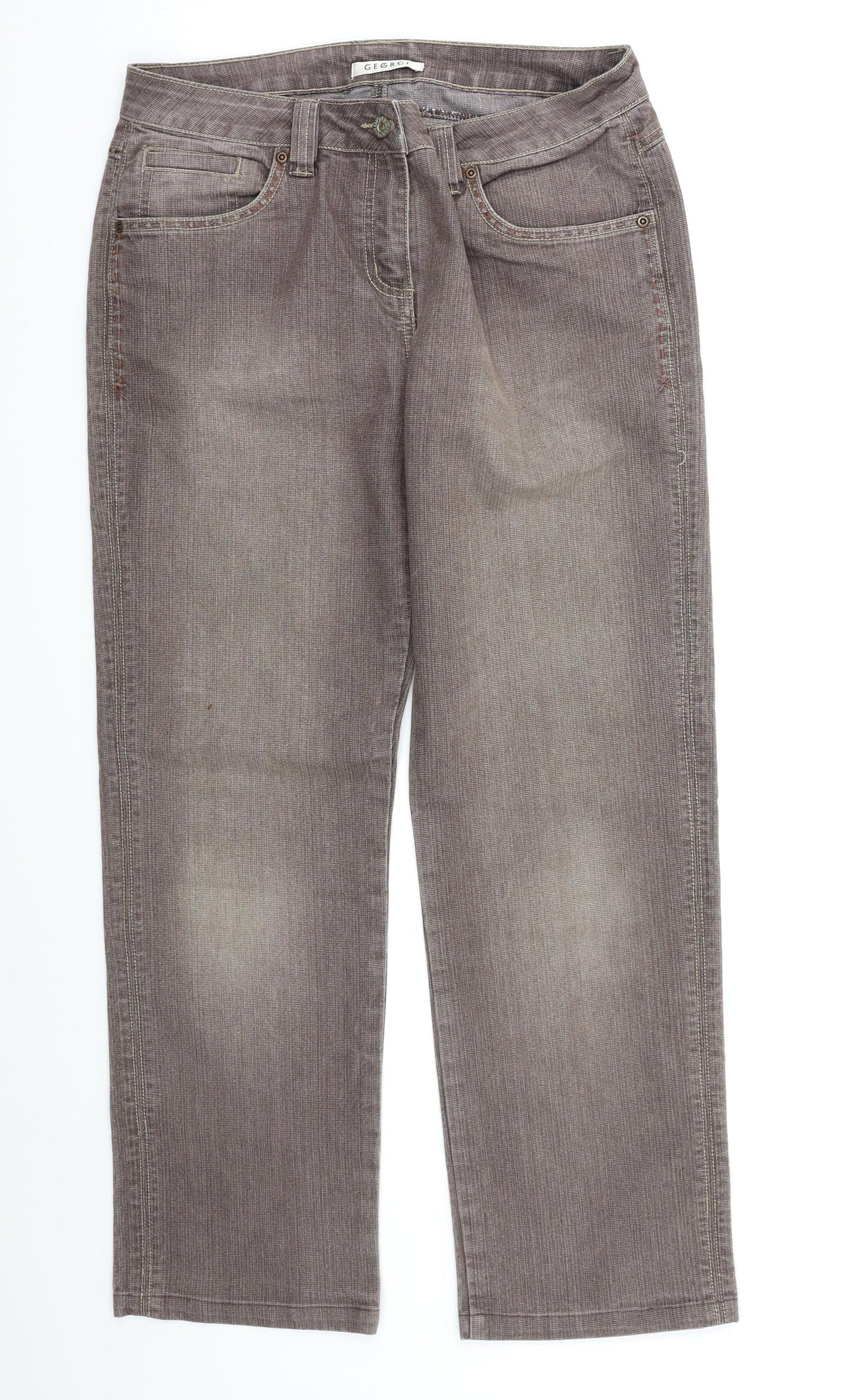 George Womens Brown   Straight Jeans Size 14 L27 in