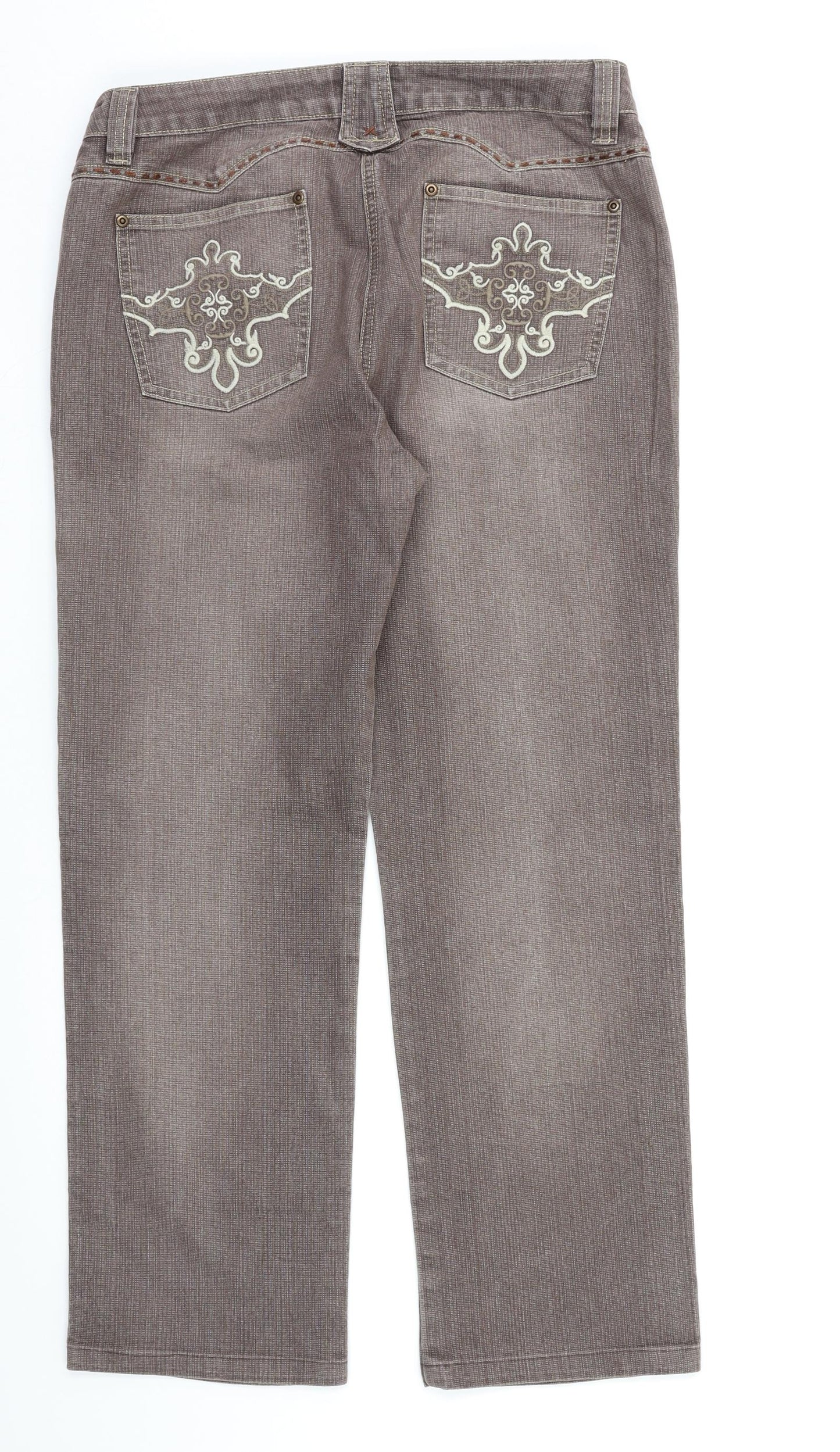 George Womens Brown   Straight Jeans Size 14 L27 in
