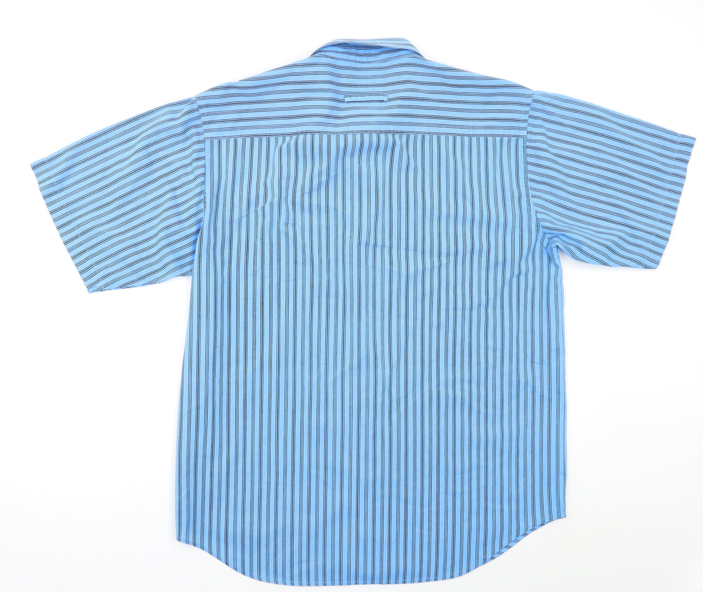 Casual Club Mens Blue Striped   Button-Up Size L