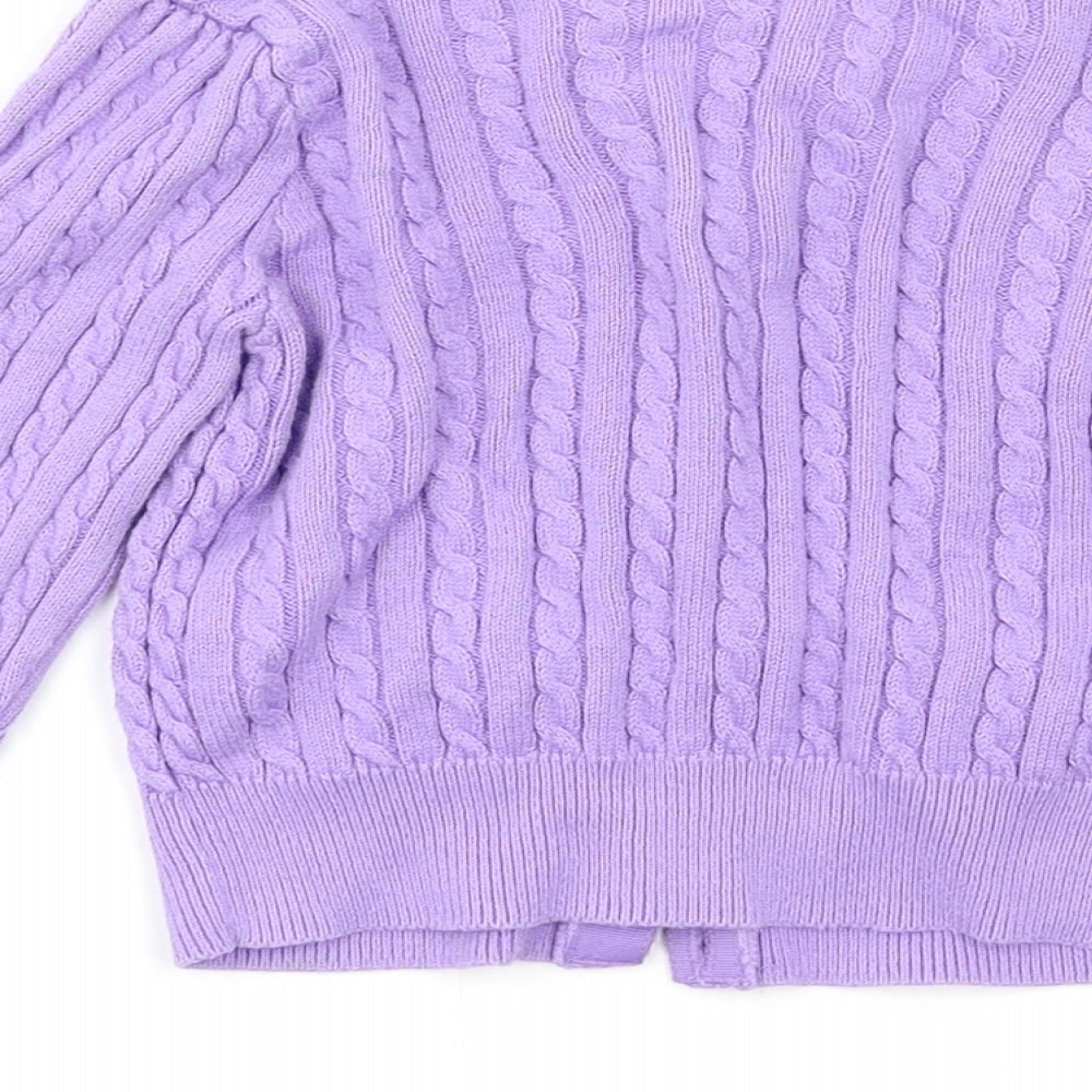 Polo Ralph Lauren Girls Purple   Cardigan Jumper Size 3-4 Years