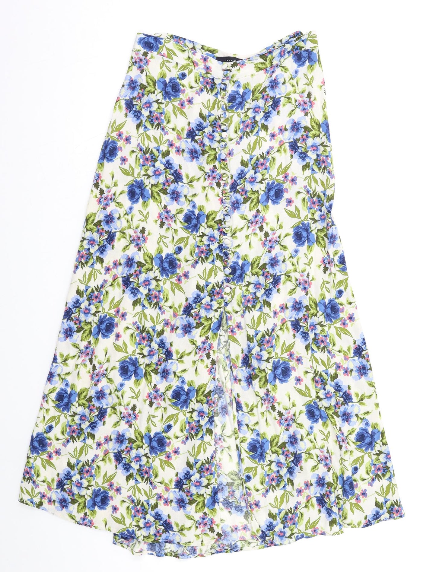 Zara Womens Multicoloured Floral  A-Line Skirt Size S