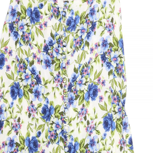 Zara Womens Multicoloured Floral  A-Line Skirt Size S