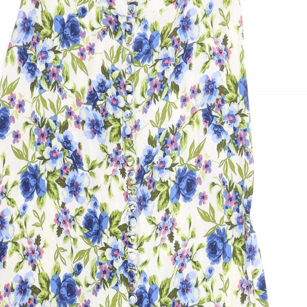 Zara Womens Multicoloured Floral  A-Line Skirt Size S
