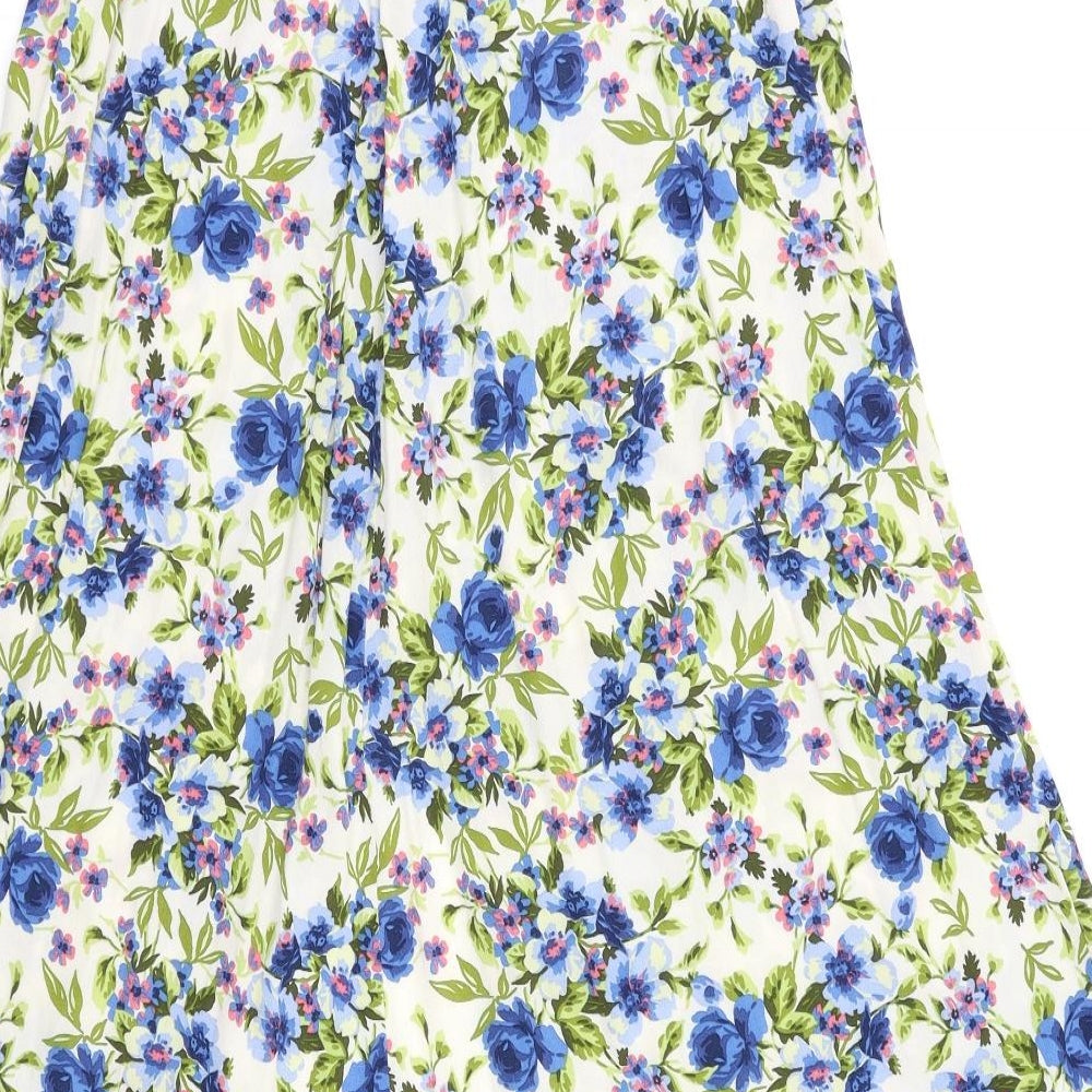 Zara Womens Multicoloured Floral  A-Line Skirt Size S