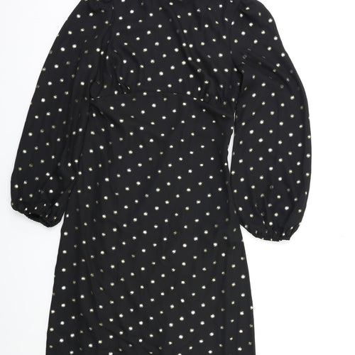 Fashion Union Womens Black Polka Dot  A-Line  Size S