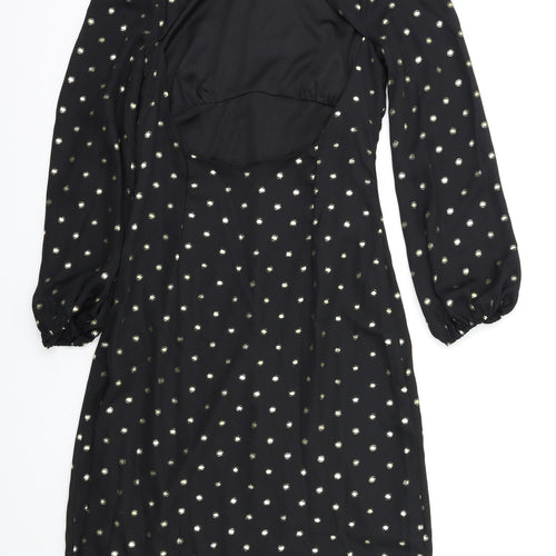 Fashion Union Womens Black Polka Dot  A-Line  Size S