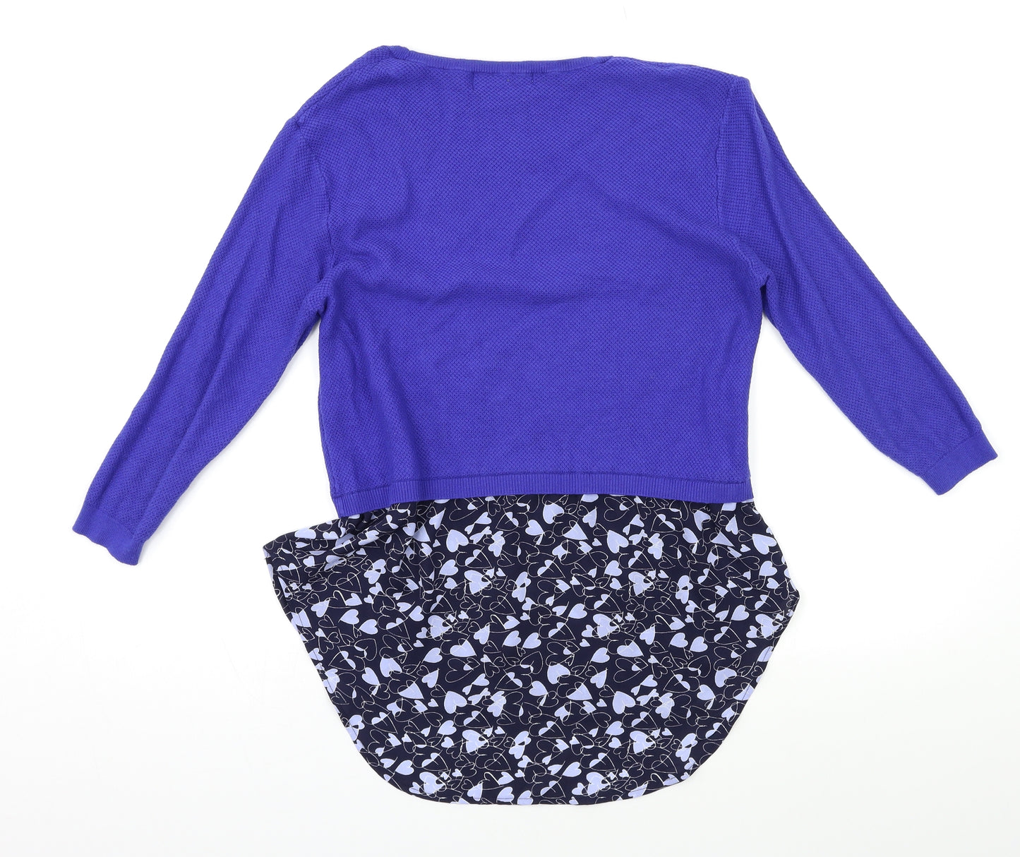NEXT Womens Blue Geometric  Basic Blouse Size 12