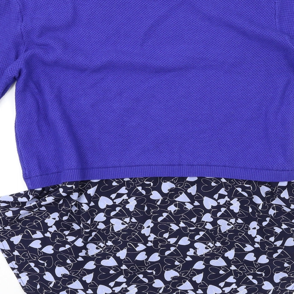 NEXT Womens Blue Geometric  Basic Blouse Size 12