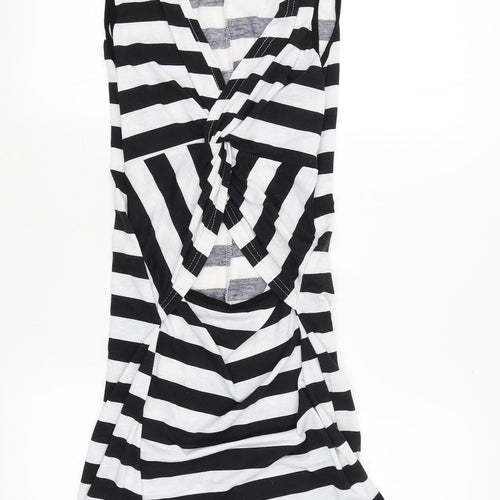 Legit Womens White Striped  Basic Blouse Size 14