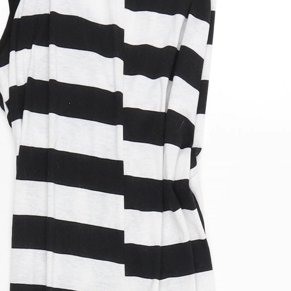 Legit Womens White Striped  Basic Blouse Size 14