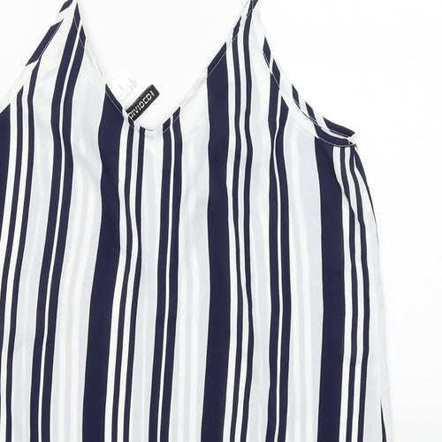 Divided Womens Blue Striped  Camisole Blouse Size 10