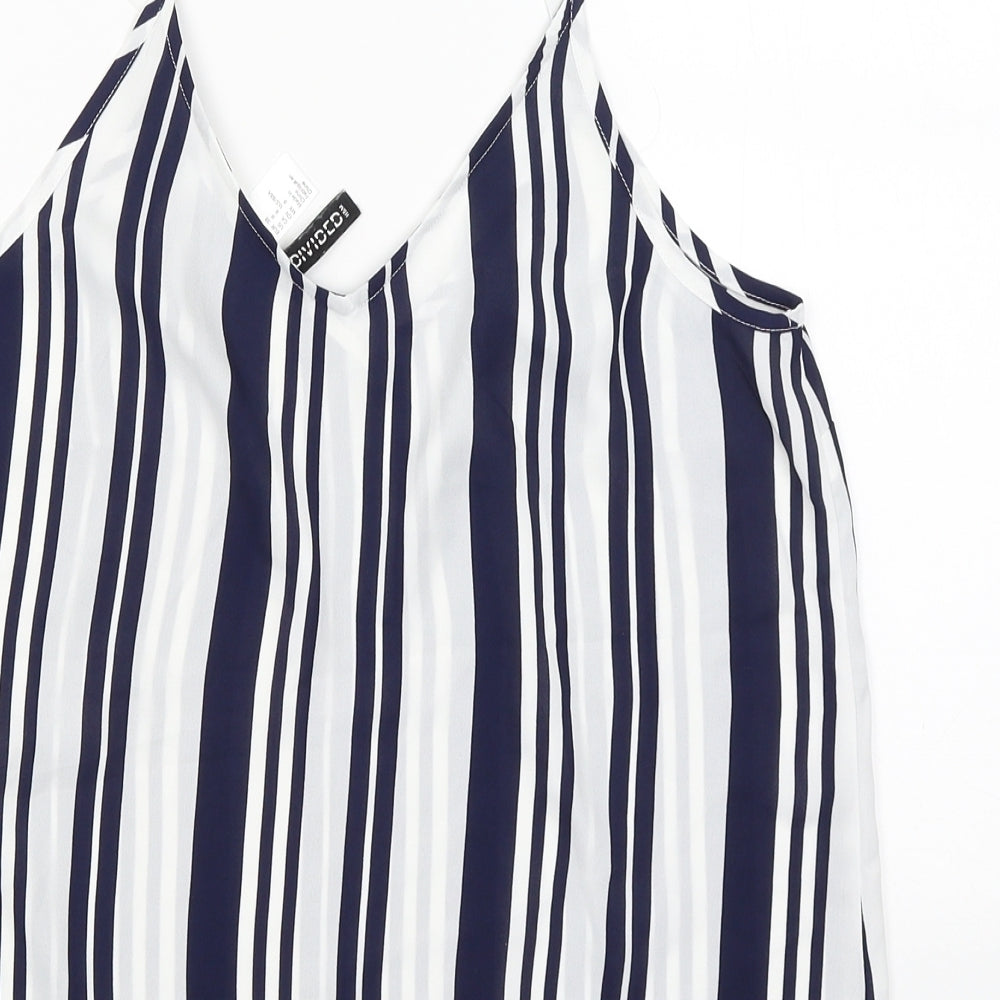 Divided Womens Blue Striped  Camisole Blouse Size 10
