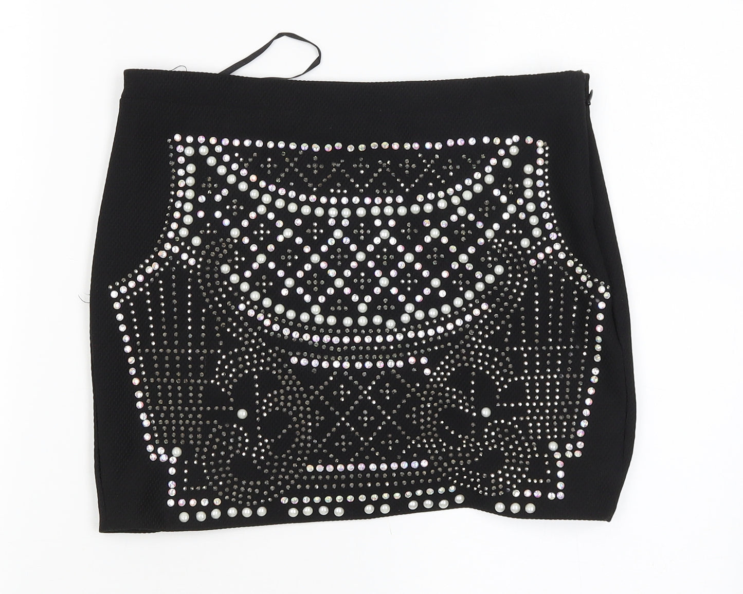 Lely Wood Womens Black   Cropped Blouse Size S  - studded
