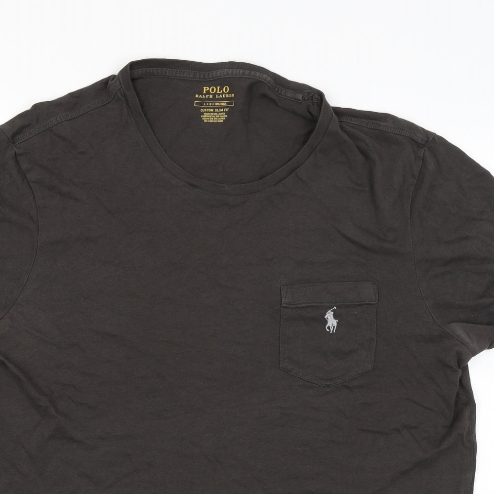 Ralph Lauren Mens Brown    T-Shirt Size L