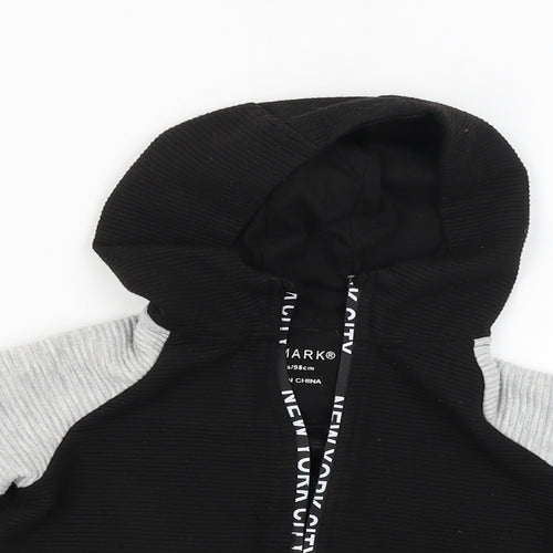 Primark Boys Black   Full Zip Hoodie Size 2-3 Years