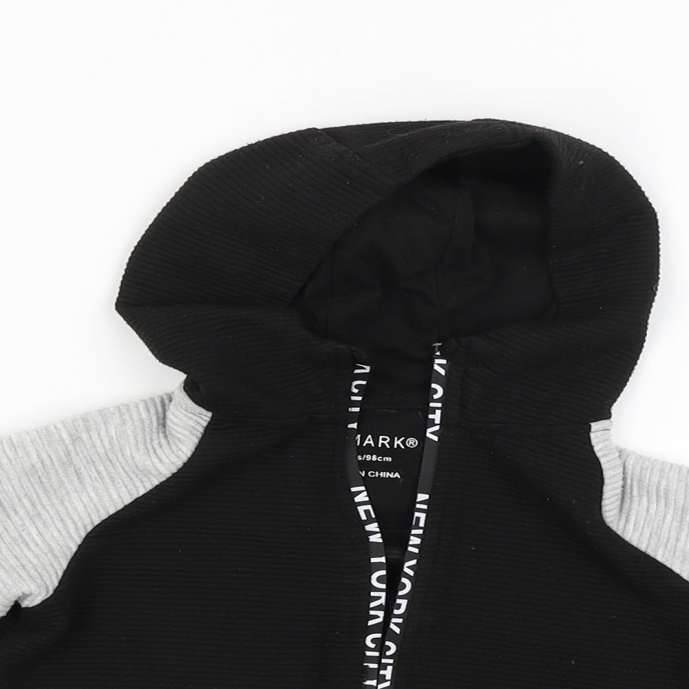 Primark Boys Black   Full Zip Hoodie Size 2-3 Years