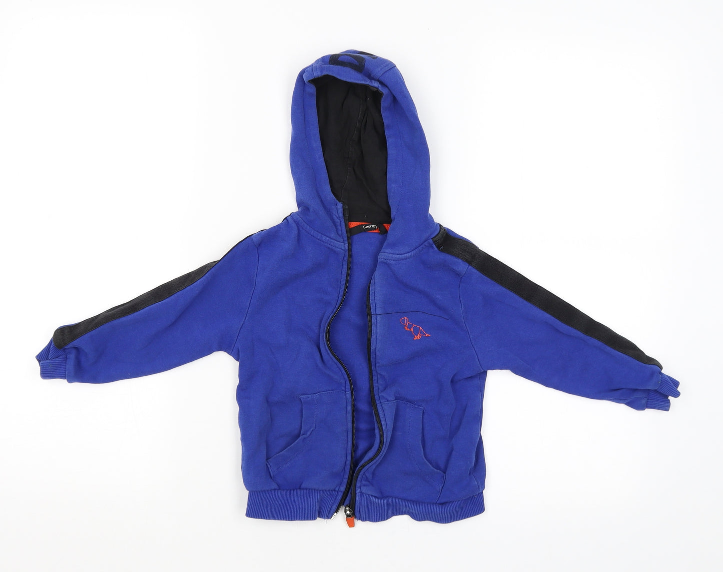 George Boys Blue   Full Zip Hoodie Size 3-4 Years