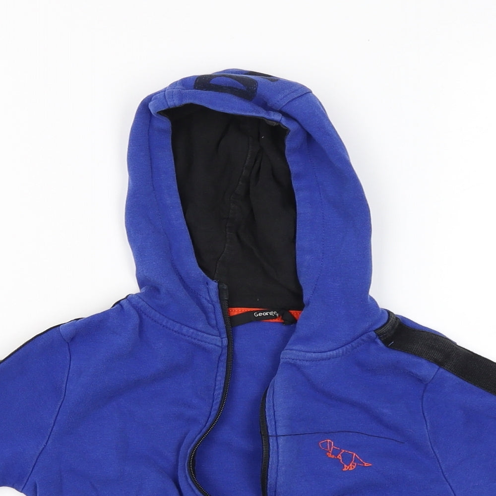 George Boys Blue   Full Zip Hoodie Size 3-4 Years