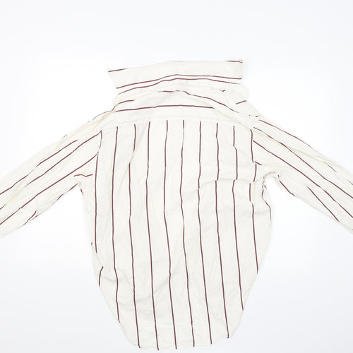 Navigator Mens Beige Striped   Button-Up Size S