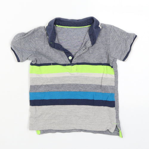 Matalan Boys Grey Striped  Pullover T-Shirt Size 3-4 Years