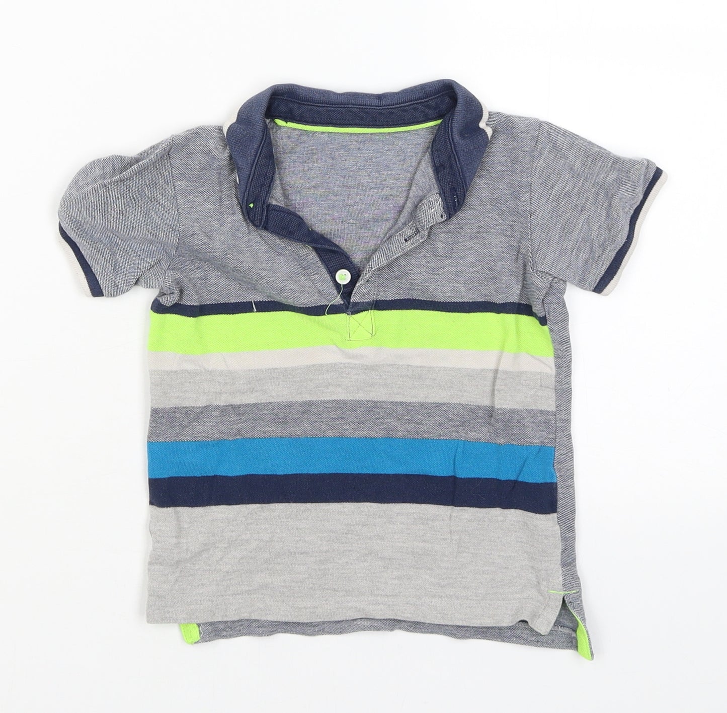 Matalan Boys Grey Striped  Pullover T-Shirt Size 3-4 Years