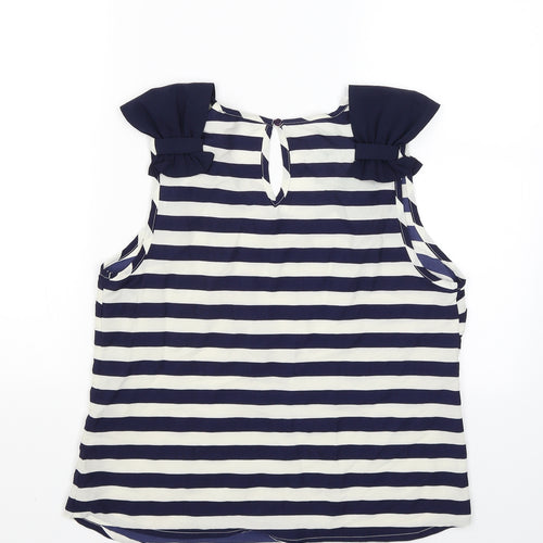 Atmosphere Womens Blue Striped  Basic Tank Size 14