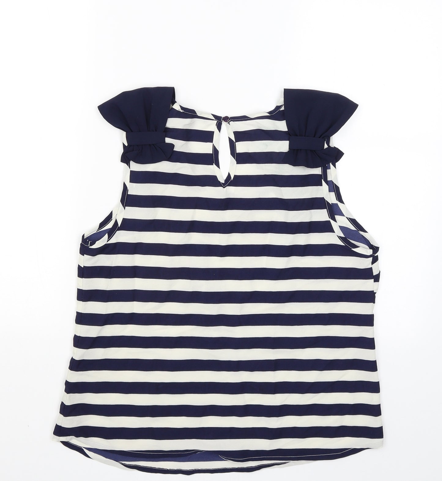 Atmosphere Womens Blue Striped  Basic Tank Size 14