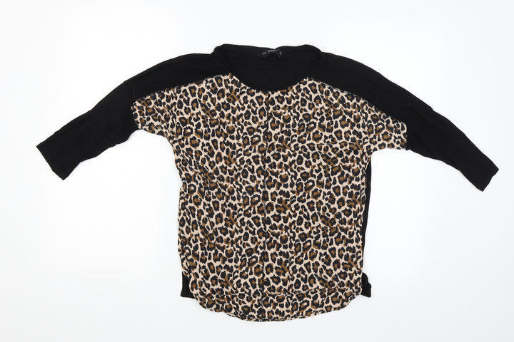 F&F Womens Multicoloured Animal Print Basic Blouse Size 8