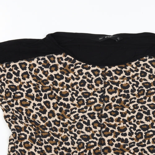 F&F Womens Multicoloured Animal Print  Basic Blouse Size 8