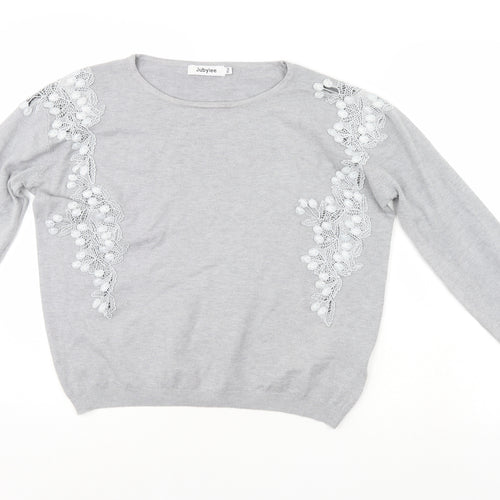 TU Womens Grey Floral  Pullover Jumper