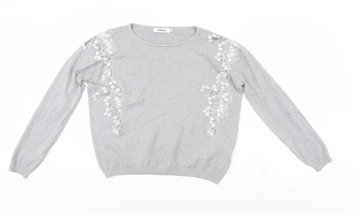 TU Womens Grey Floral  Pullover Jumper