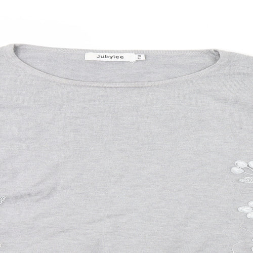 TU Womens Grey Floral  Pullover Jumper