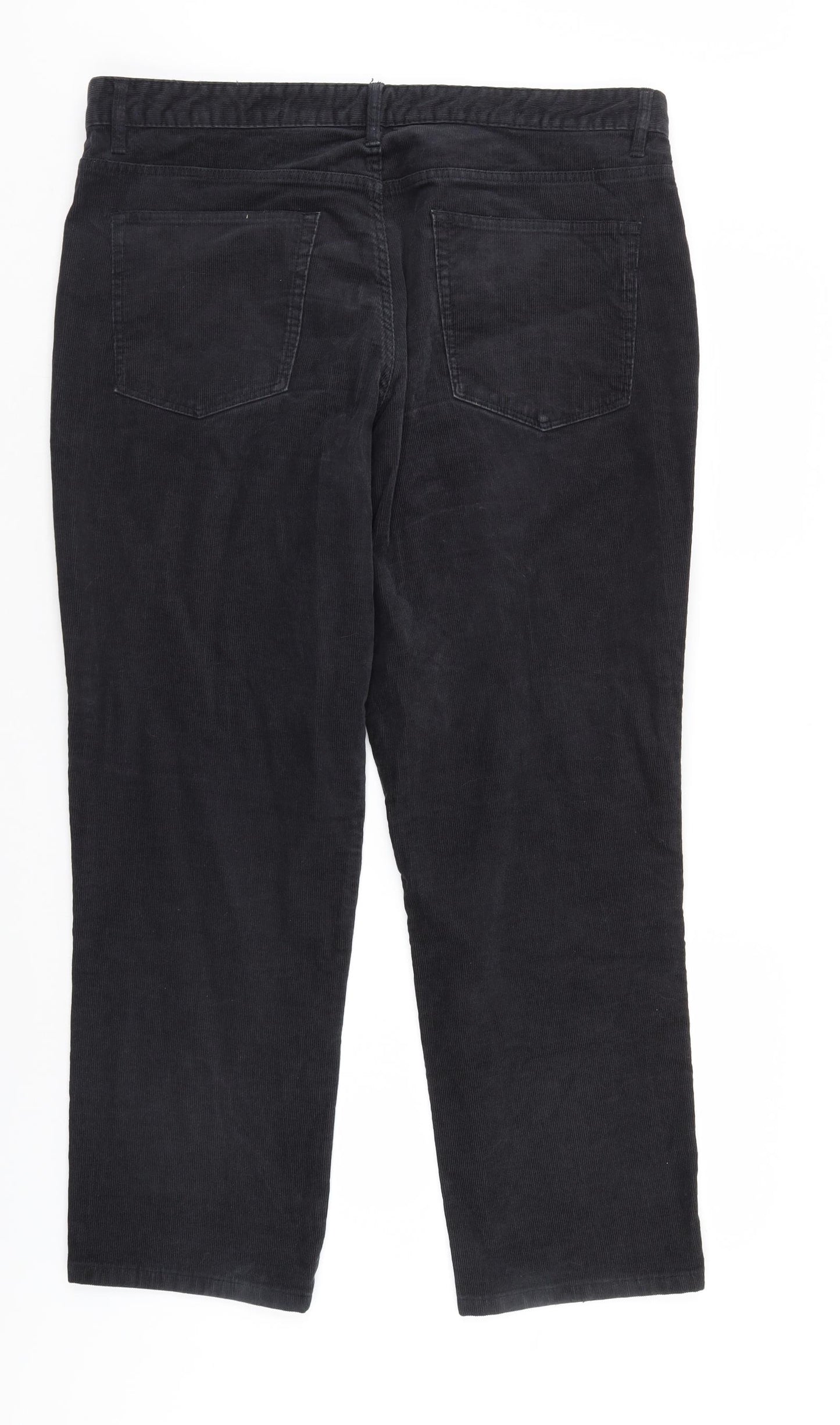 TU Mens Black  Corduroy Trousers  Size 40 in L30 in