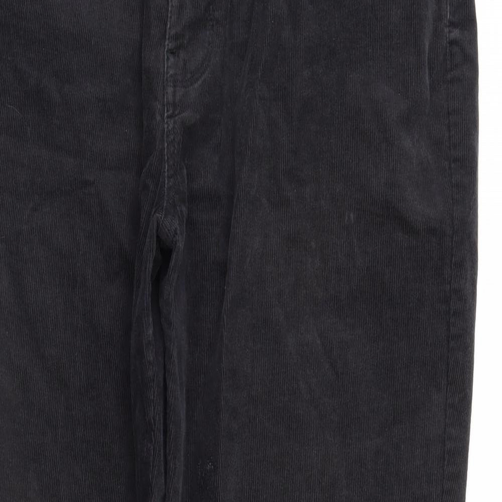 TU Mens Black  Corduroy Trousers  Size 40 in L30 in