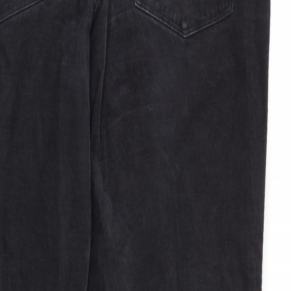TU Mens Black  Corduroy Trousers  Size 40 in L30 in