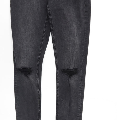 Denim & Co. Womens Black  Denim Tapered Jeans Size 10 L28 in