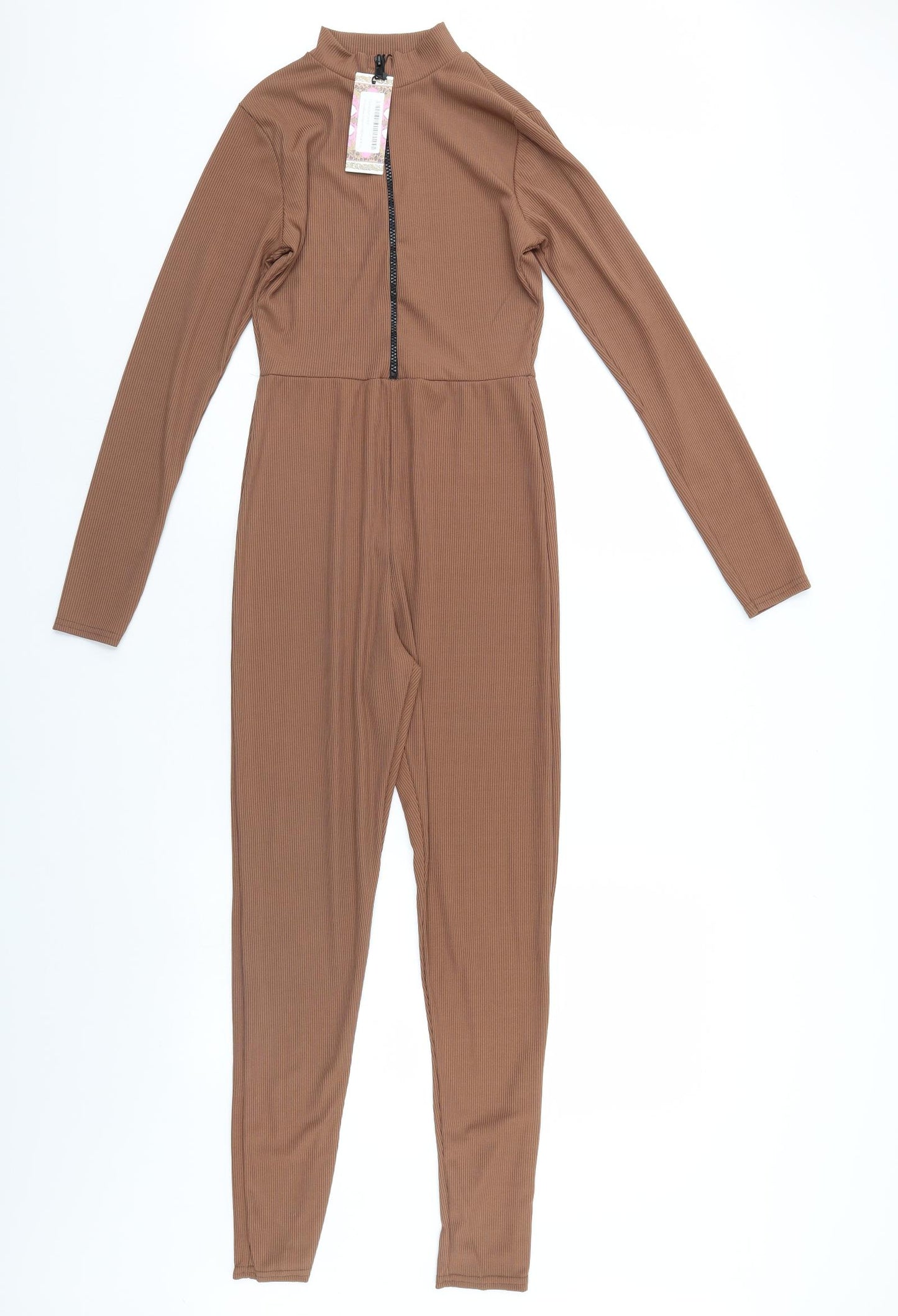 Boohoo Womens Brown   Jumpsuit One-Piece Size 10 L28 in