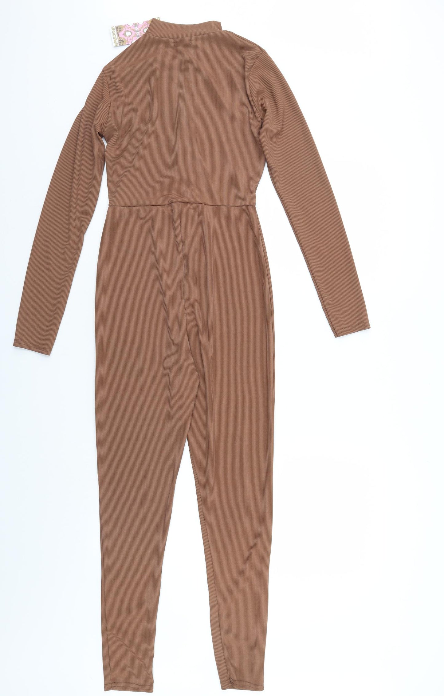 Boohoo Womens Brown   Jumpsuit One-Piece Size 10 L28 in
