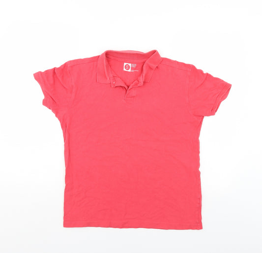 Front view of Pique Polo men’s red polo, size S
