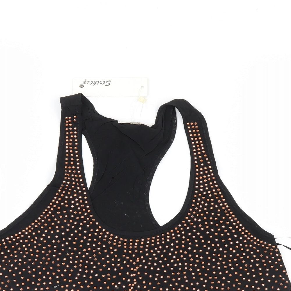 Striking Womens Black   Basic T-Shirt Size M