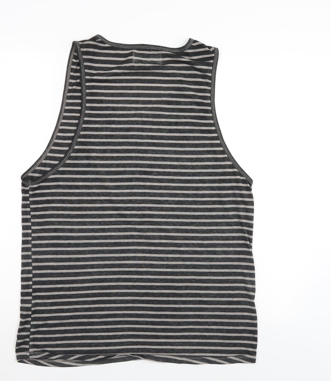 Firetrap Mens Grey Striped   T-Shirt Size XL