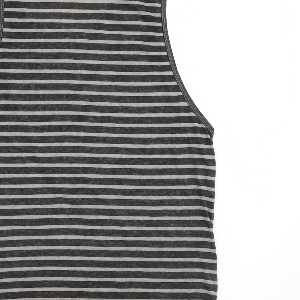 Firetrap Mens Grey Striped   T-Shirt Size XL
