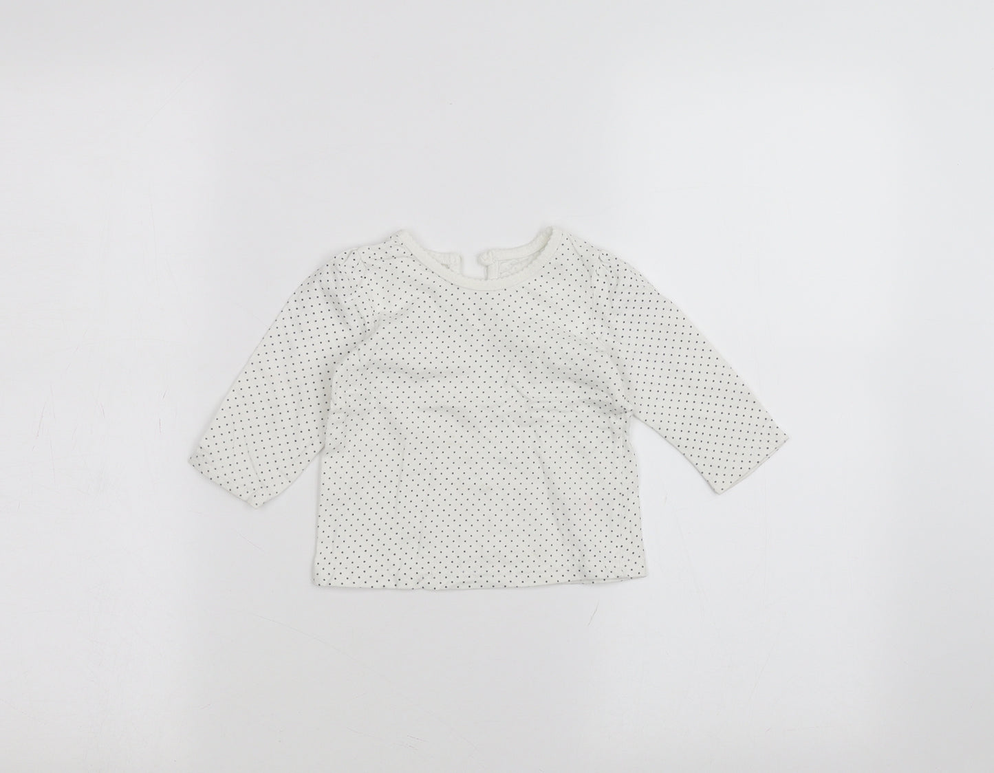 George Baby White Polka Dot  Basic T-Shirt Size 6-9 Months