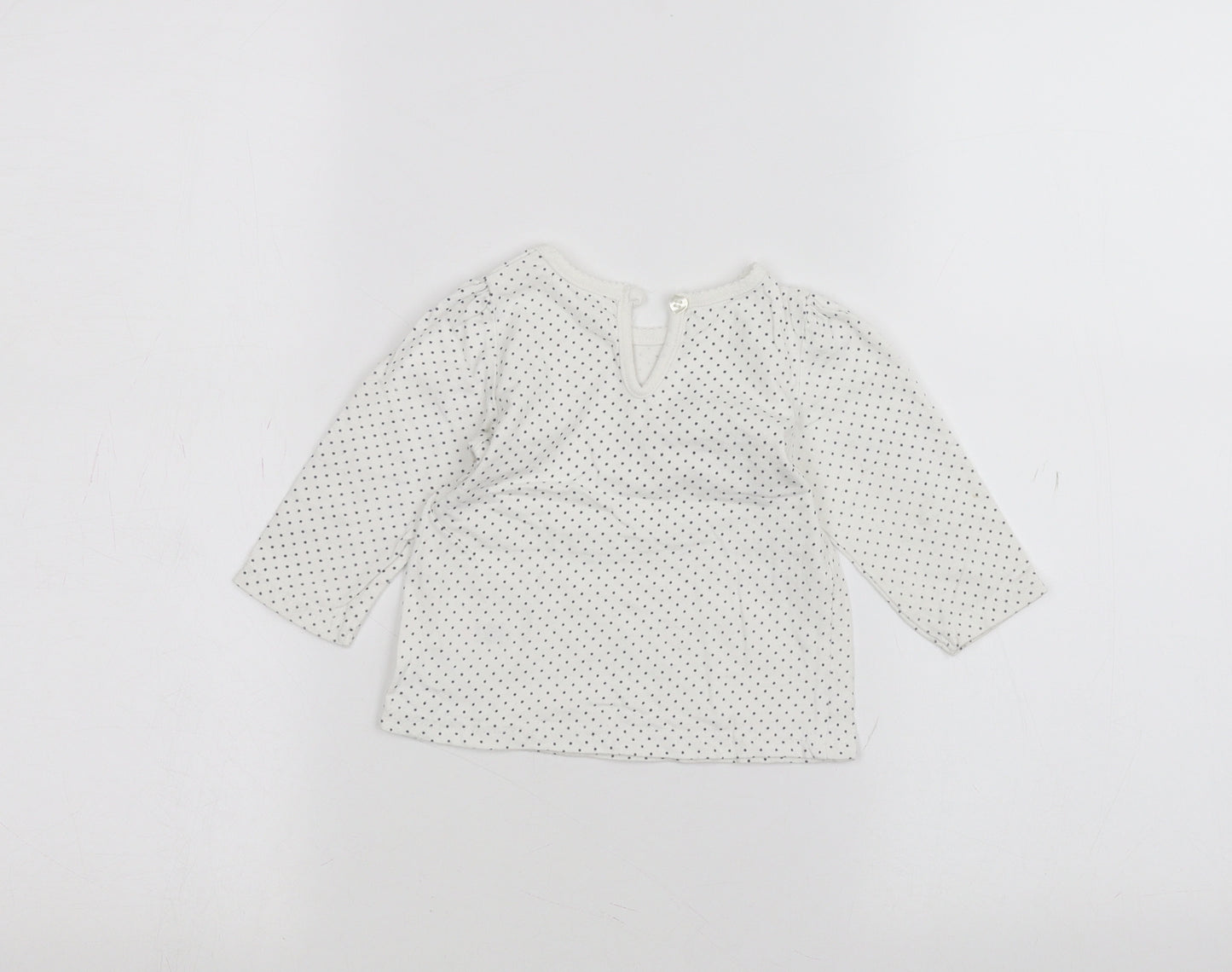 George Baby White Polka Dot  Basic T-Shirt Size 6-9 Months