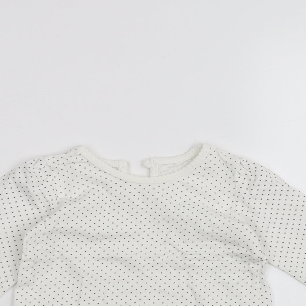 George Baby White Polka Dot  Basic T-Shirt Size 6-9 Months
