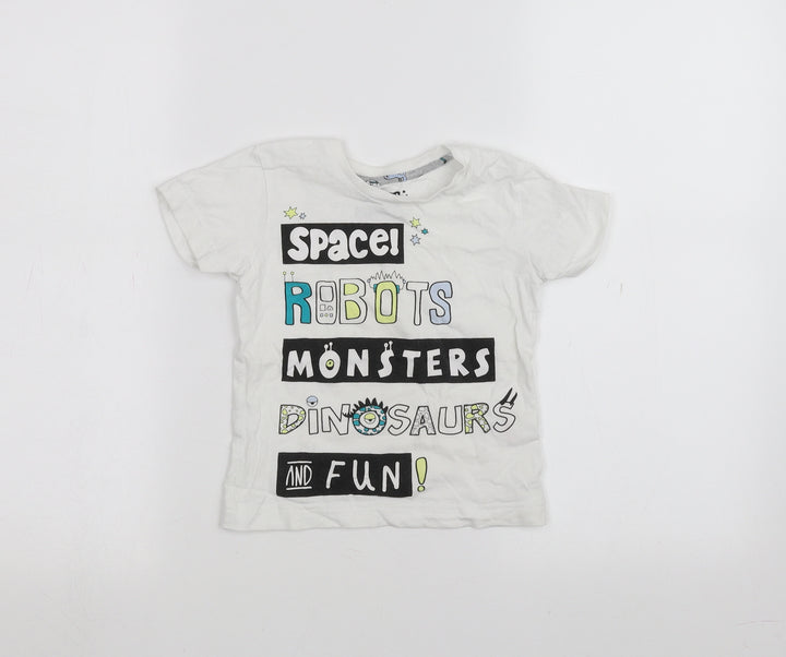 Matalan Boys White Basic T-Shirt Size 2-3 Years