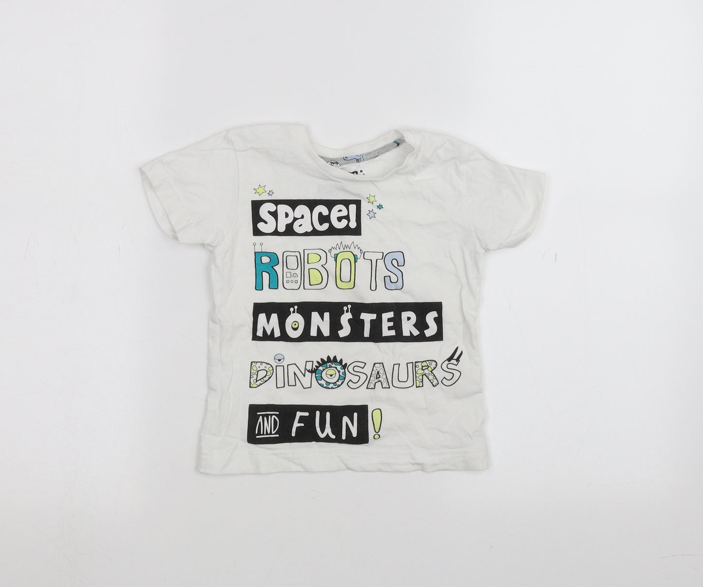 Matalan Boys White   Basic T-Shirt Size 2-3 Years