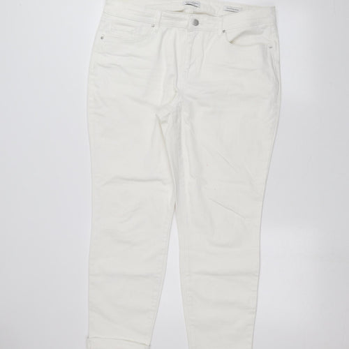 Jessica Simpson Womens White   Straight Jeans Size 18 L26 in
